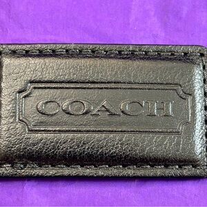 Coach Black Leather Key Holder/Hang Tag/Bag Charm